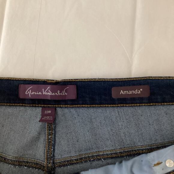 Gloria Vanderbilt Amanda Tapered Leg Jeans 22W Classic Rise Slimming NWT Stretch - Picture 5 of 10